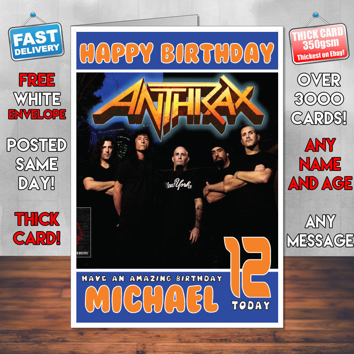 Personalised Anthrax 2 Inspired Theme Music Birthday Card