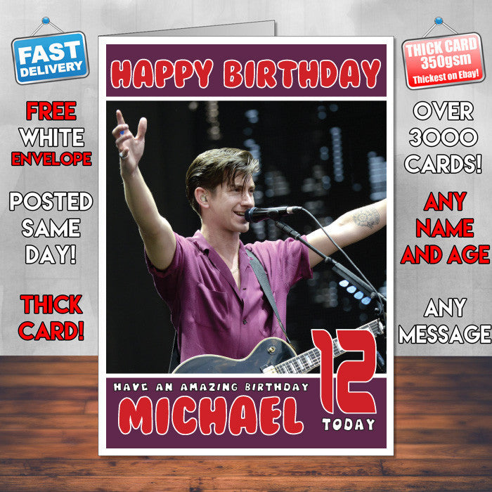 Personalised Arctic Monkeys 1 INSPIRED THEME Music Birthday Card (SA)