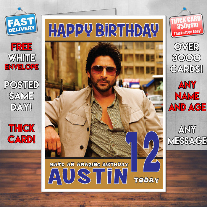 Personalised Arshad Warsi INSPIRED THEME Celebrity Birthday Card (SA)