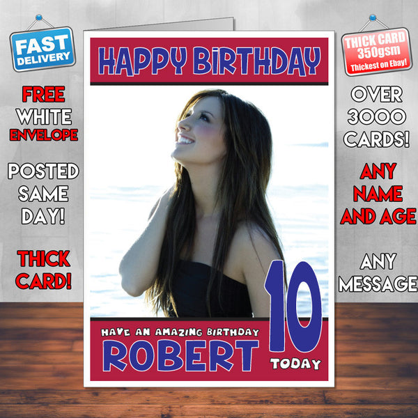 Personalised Ashley Tisdale 10 Inspired Theme Celebrity Birthday Card