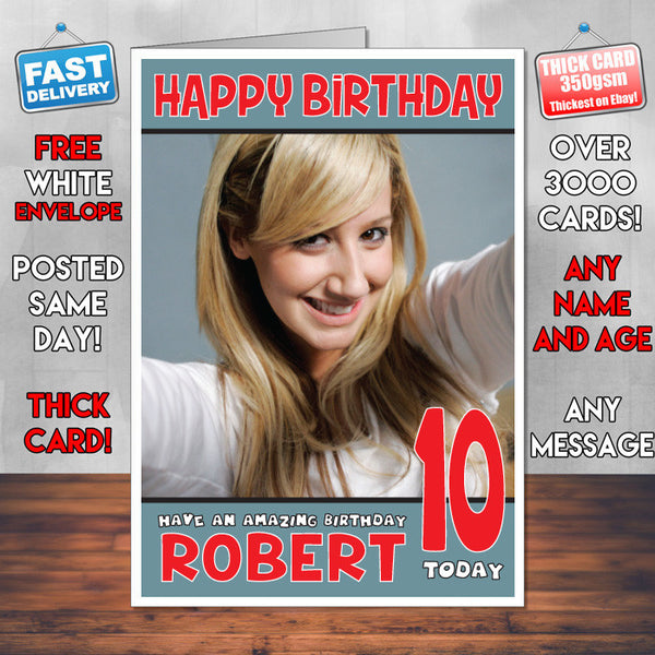 Personalised Ashley Tisdale 6 Inspired Theme Celebrity Birthday Card