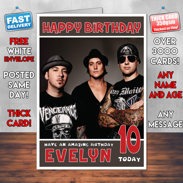 Personalised Avenged Sevenfold 1 INSPIRED THEME Music Birthday Card (SA)