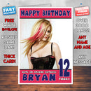 Personalised Avril Lavigne 3 Celebrity Inspired Style Birthday Card (SA)