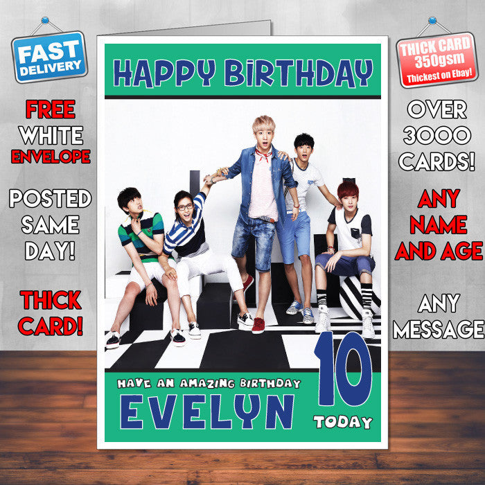 Personalised B1a4 1 INSPIRED THEME Music Birthday Card (SA)