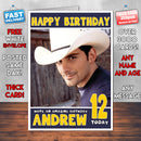 Personalised BRAD PAISLEY Celebrity Inspired Style Birthday Card (SA)