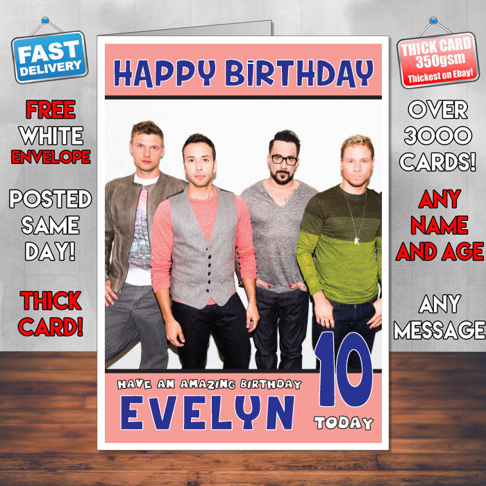 Personalised Backstreet Boys 2 INSPIRED THEME Music Birthday Card (SA)