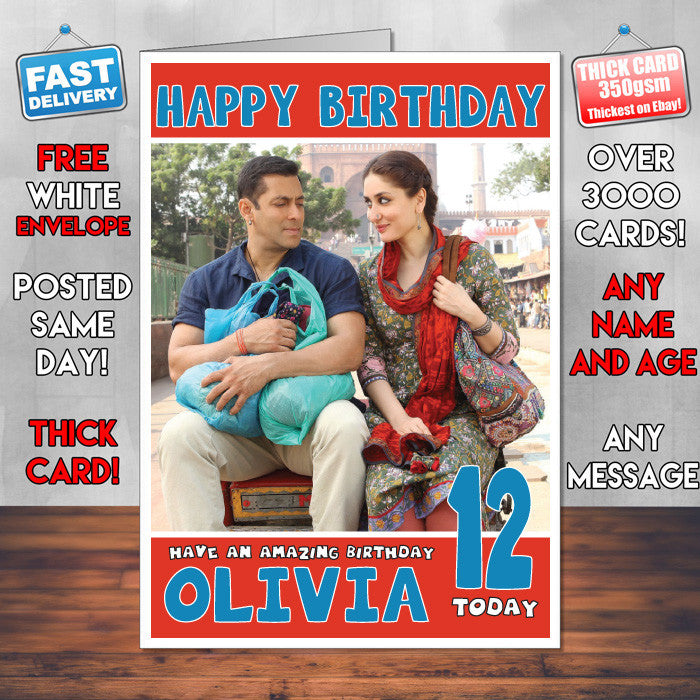 Personalised Bajrangi Bhaijaan 2 Bollywood Inspired Style Birthday Card (SA)