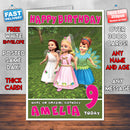 Personalised Barbie Style Inspired Cartoon Birthday Card (SA)