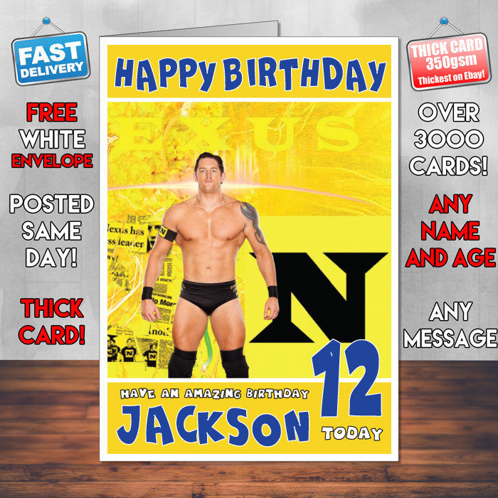 Personalised Barrett Nexus WWE Inspired Style Birthday Card (SA)