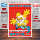Personalised Bart And Homer Style Inspired Cartoon Birthday Card (SA)