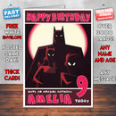 Personalised Batman Robin And Batgirl Style Inspired Cartoon Birthday Card (SA)