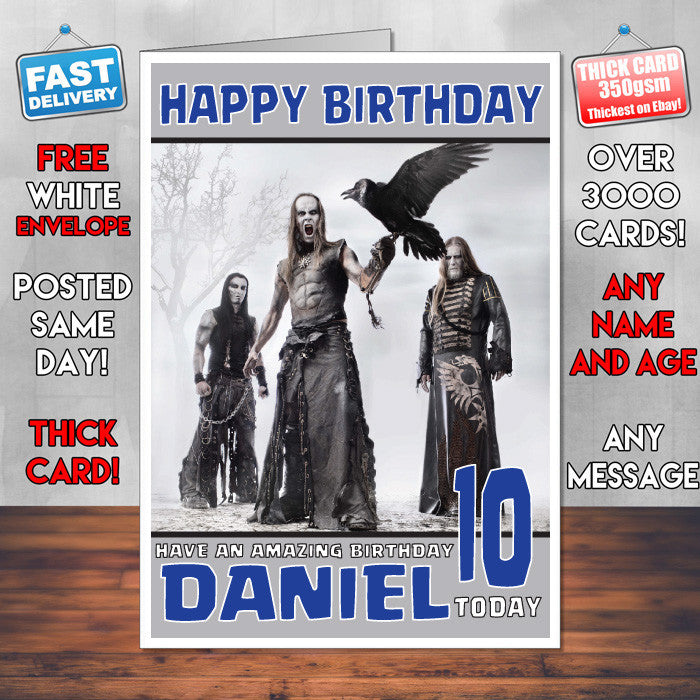 Personalised Behemoth 1 INSPIRED THEME Music Birthday Card (SA)