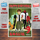 Personalised Ben 10 Style Inspired Cartoon Birthday Card (SA)