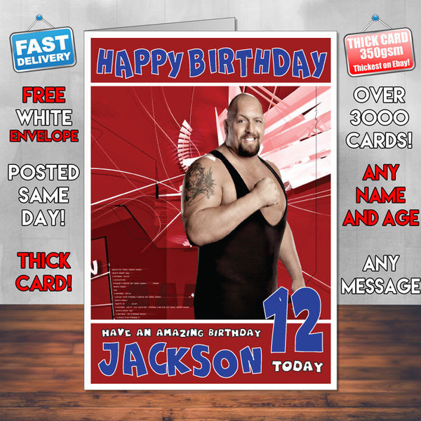Personalised Big Show 3 WWE Inspired Style Birthday Card (SA)
