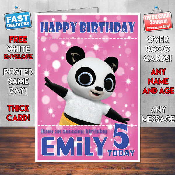 Personalised Bing 4 Style Theme Personalised Kidshows Birthday Card (SA)