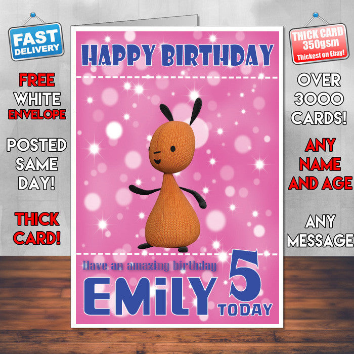 Personalised Bing 5 Style Theme Personalised Kidshows Birthday Card (SA)