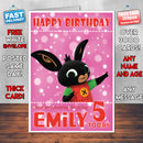Personalised Bing 8 Style Theme Personalised Kidshows Birthday Card (SA)