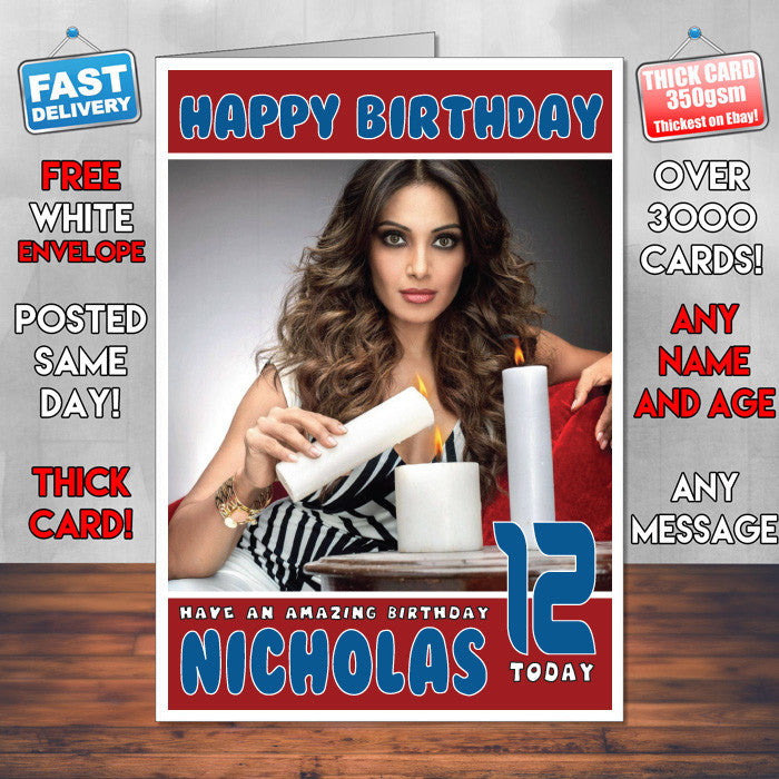 Personalised Bipasha Basu 1 Bollywood Inspired Style Birthday Card (SA)