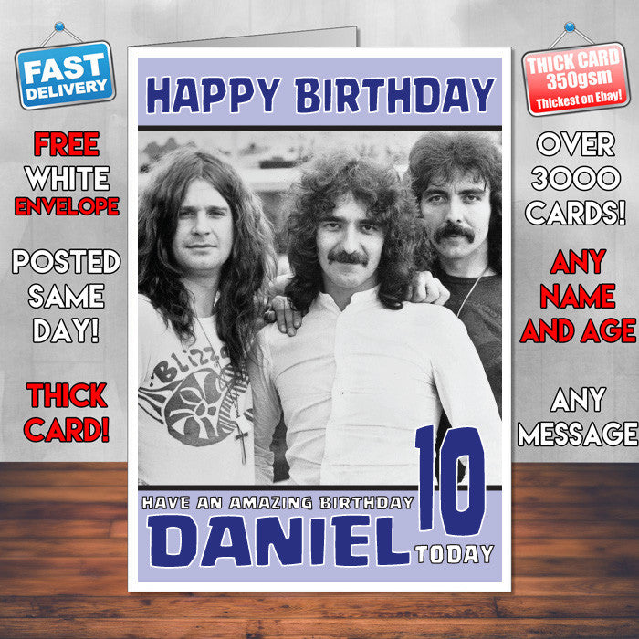 Personalised Black Sabbath 1 INSPIRED THEME Music Birthday Card (SA)