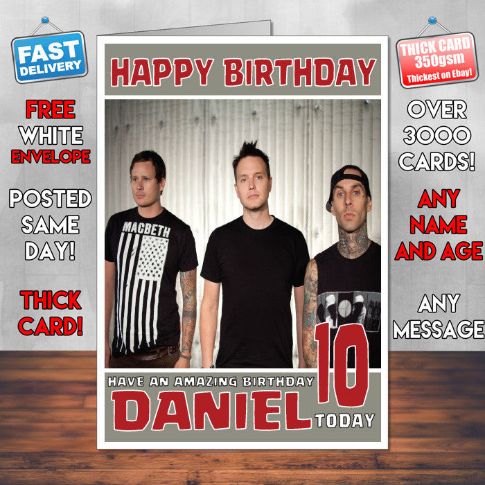 Personalised Blink 2 INSPIRED THEME Music Birthday Card (SA)