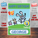 Personalised Boj 3 Style Theme Personalised Kidshows Birthday Card (SA)
