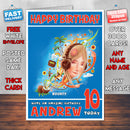 Personalised Bounty Girl With Headphones Style Inspired Cartoon Birthday Card (SA)