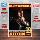 Personalised Boy Guitar Celebrity Inspired Style Birthday Card (SA)