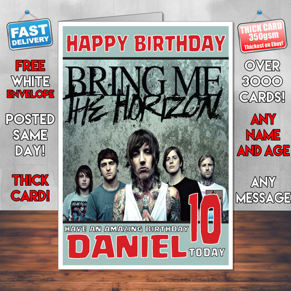 Personalised Bring Me the Horizon 2 Inspired Theme Music Birthday Card