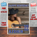 Personalised Brunettes Women Celebrity Inspired Style Birthday Card (SA)