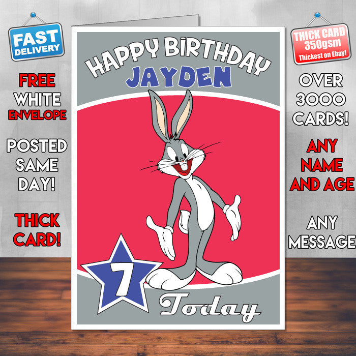 Personalised Bugs Bunny Birthday Card (SA)