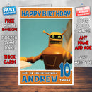 Personalised Calculon Futurama Style Inspired Cartoon Birthday Card (SA)