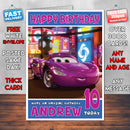 Personalised Cars 2 2011 Style Inspired Cartoon Birthday Card (SA)