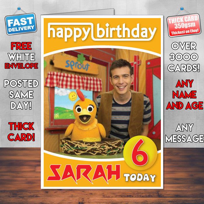 Personalised Chica Show 10 Style Theme Personalised Kidshows Birthday Card (SA)