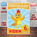 Personalised Chica Show 1 Style Theme Personalised Kidshows Birthday Card (SA)