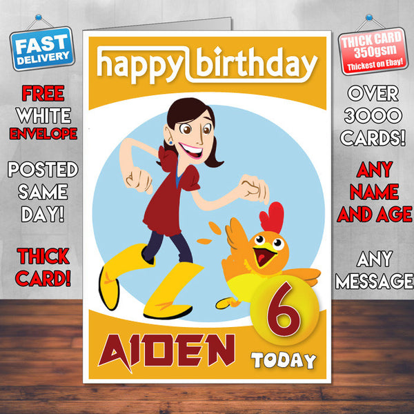 Personalised Chica Show 3 Style Theme Personalised Kidshows Birthday Card (SA)