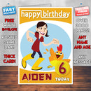 Personalised Chica Show 3 Style Theme Personalised Kidshows Birthday Card (SA)