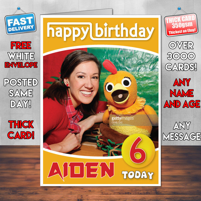 Personalised Chica Show 4 Style Theme Personalised Kidshows Birthday Card (SA)