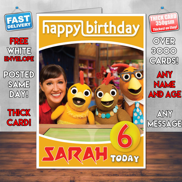 Personalised Chica Show 7 Style Theme Personalised Kidshows Birthday Card (SA)