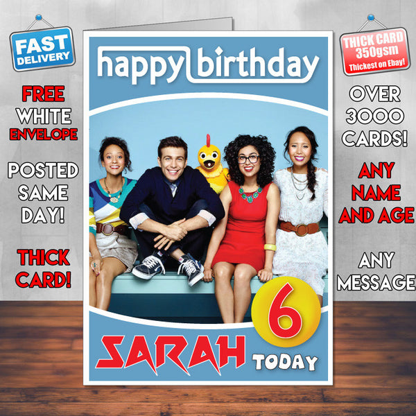 Personalised Chica Show 9 Style Theme Personalised Kidshows Birthday Card (SA)