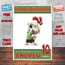 Personalised Chicken Little Funny Style Inspired Cartoon Birthday Card (SA)
