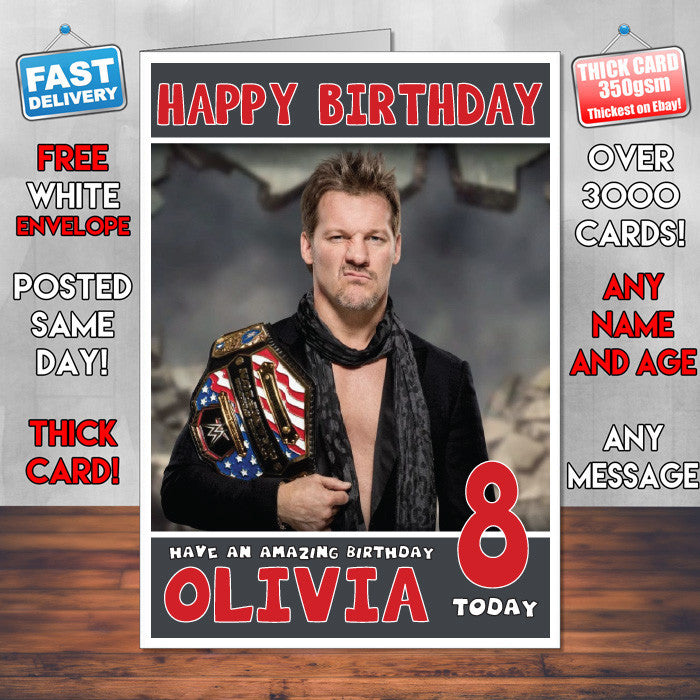 Personalised Chris Jericho 1 WWE Inspired Style Birthday Card (SA)