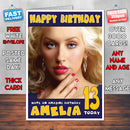 Personalised Christina Aguilera 2 Celebrity Inspired Style Birthday Card (SA)