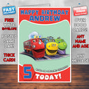 Personalised Chuggington 2 Style Theme Personalised Kidshows Birthday Card (SA)