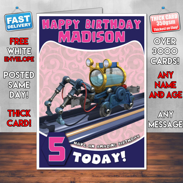 Personalised Chuggington 8 Style Theme Personalised Kidshows Birthday Card (SA)