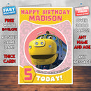 Personalised Chuggington 9 Style Theme Personalised Kidshows Birthday Card (SA)