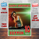 Personalised Club Music Girl D J Celebrity Inspired Style Birthday Card (SA)
