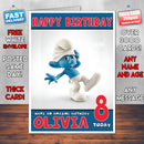 Personalised Clumsy Smurfs Style Inspired Cartoon Birthday Card (SA)