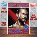 Personalised Cm Punk 1 WWE Inspired Style Birthday Card (SA)