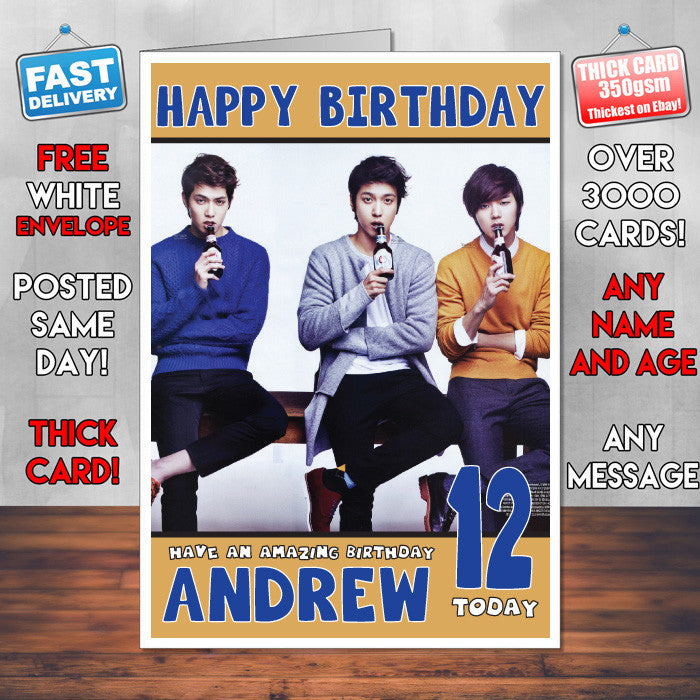 Personalised Cnblue 2 INSPIRED THEME Music Birthday Card (SA)