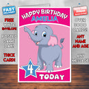 Personalised Cute Elephant Birthday Card (SA)